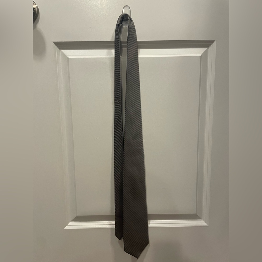 Arrow Charcoal Diagonal Pattern Tie